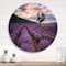 Designart - Lavender Field At Dawn III - Farmhouse Metal Circle Wall Art